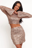 Hollyn Sequin Skirt Set Gold