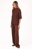 Remii Knit Pant Set Chocolate