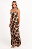 Jamie Maxi Slip Dress Olive Floral