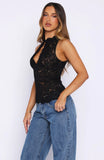 Diamond Girl Lace Top Black