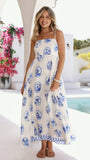 Jaylene Maxi Dress Blue Stamp