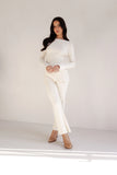 Beeba Ribbed Knit Pants Cream