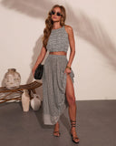 Saphine Geometric Print Crop Top