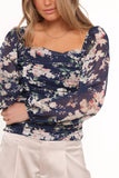 Maia Long Sleeve Top Navy Floral