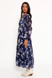 Korina Long Sleeve Maxi Dress Vintage Blues
