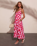 Saltwater Darling Cotton Gingham Print Maxi Dress