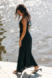Nadea Faux Wrap Maxi Dress Black