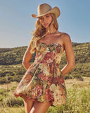 Moonlit Meadow Floral Tapestry Bubble Hem Mini Dress