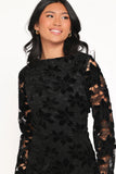 Cynthia Velvet Lace Mini Dress Black
