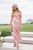 Alexia Off Shoulder Maxi Dress Pink Floral
