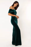 Adair Off Shoulder Maxi Dress Emerald Green