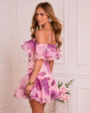 Romantic Glow Ruffle Floral Mini Dress