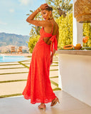 Sun Drift Eyelet Fit and Flare Maxi Dress