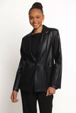 Jamie Faux Leather Blazer Black