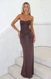 Kiss The Girl Strapless Maxi Dress Chocolate