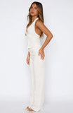 I Dont Compete Straight Leg Pants White