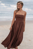 Kayt Strapless Dress Chocolate Brown
