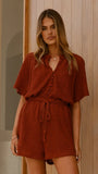 Loula Playsuit Rust