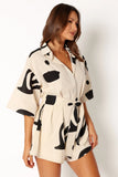 Kellie Romper Beige Black