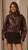 Hugo Funnel Neck Jacket Wine