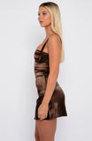 Just A Girl Mini Dress Chocolate