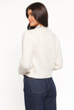 Silvie Lace Front Tie Cardigan Cream