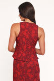Kelso Top Burgundy Floral