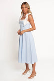 Olinda Midi Dress Pale Blue White