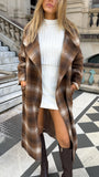 Haruna Coat Brown Beige Plaid Print