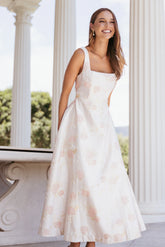 Zaria Midi Dress Pink Floral