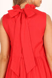Bradshaw Tiered Mini Dress Red Pink