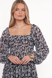 Faith Long Sleeve Maxi Dress Black Floral