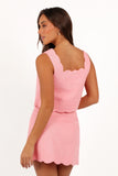 Wendie Scalloped Mini Skirt Poppy Pink