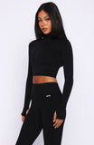 Stride Seamless Zip Long Sleeve Black