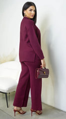 Mirel Knit Set Burgundy