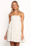 Indira Mini Dress Ivory Blue Floral