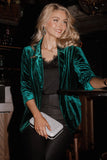 Vera Velvet Blazer Green
