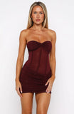 Cant Compare Embellished Mini Dress Burgundy