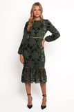 Pierre Long Sleeve Maxi Dress Deep Velvet Green