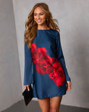 Understated Beauty Floral Shift Mini Dress