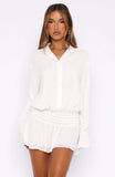 Cant Get Me Long Sleeve Mini Dress White