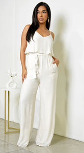 Rya Cami Layered Jumpsuit Light Beige