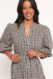 Dixon Maxi Dress Black Cream Gingham