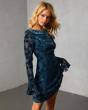 Rheba Flocked Velvet Mini Dress