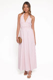 Marie Halterneck Maxi Dress Pink Stripe