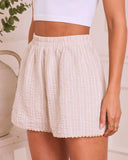 Featherlight Whisper Striped Crochet Trim Shorts