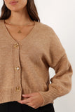 Isabel Button Front Cardigan Beige