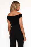 Rita Velvet Off Shoulder Top Black