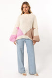 Koda Pattern Knit Sweater Pink Multi