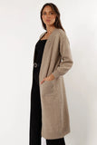 Nicolette Open Front Long Cardigan Latte